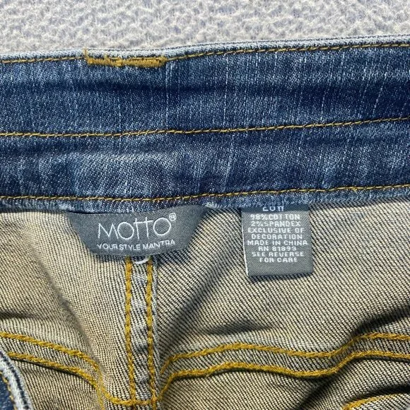 Motto Jeans Womens Size 26W Blue Denim Cotton Blend Five Pockets Casual - Picture 3 of 10